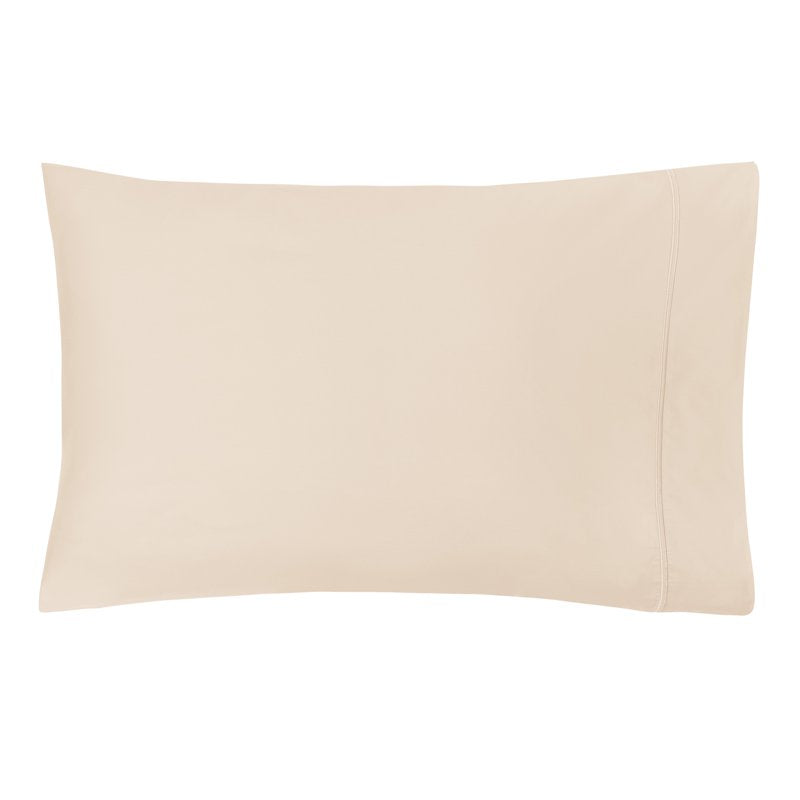 Hotel Style 300 Thread Count Tan Pillowcase Set with Tan Hem - Standard/Queen, 2 Pack - Ivory Sugar Variation