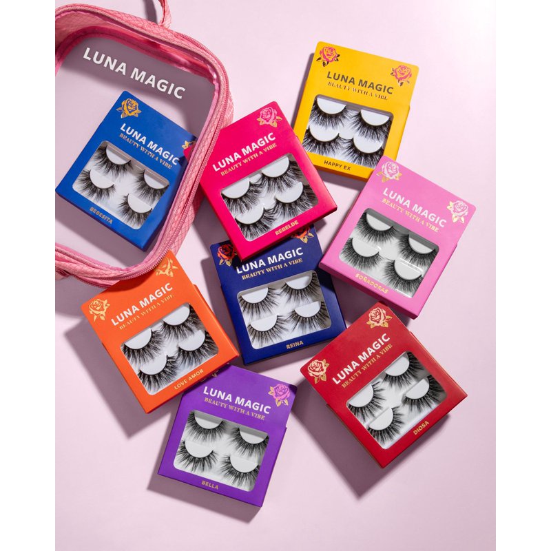 Faux Mink False Eyelashes - Lightweight Synthetic Vegan Lashes, 2 Pair