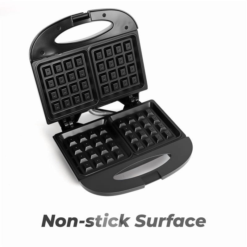 Double Belgian Waffle Maker - Non-Stick Grids, Compact Storage