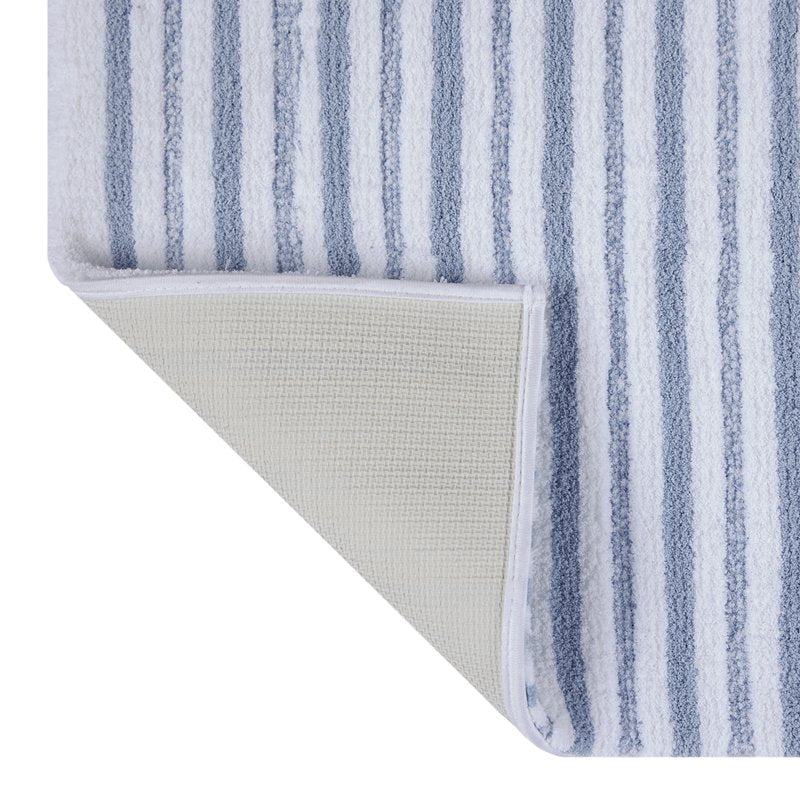 Better Homes & Gardens Soft Tufted Stripe Bath Rug - Blue Silver 20x34