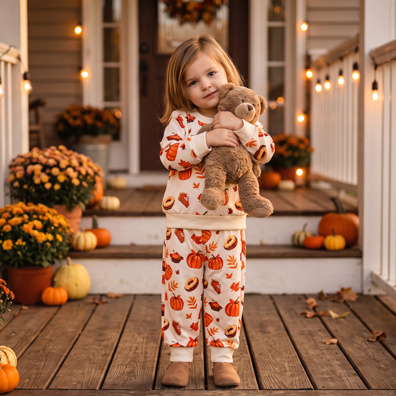Baby Halloween Pumpkin Outfit Set - Orange Leaf, 12-18 Months Toddler Clothes