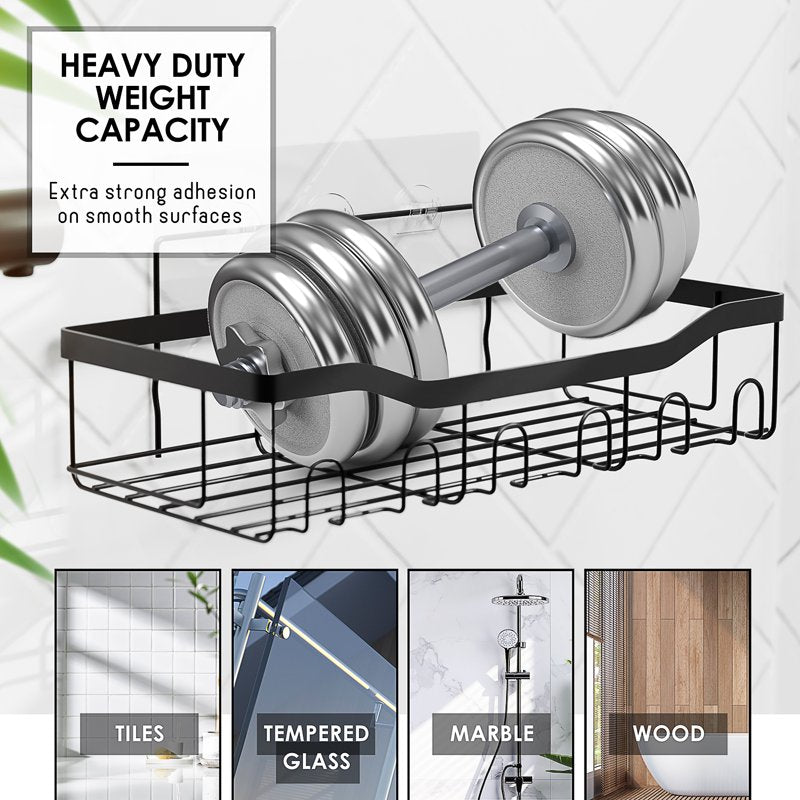 Sage Green Bathroom Accessory Set with Shower Caddy - Modern Shower & Storage Kit