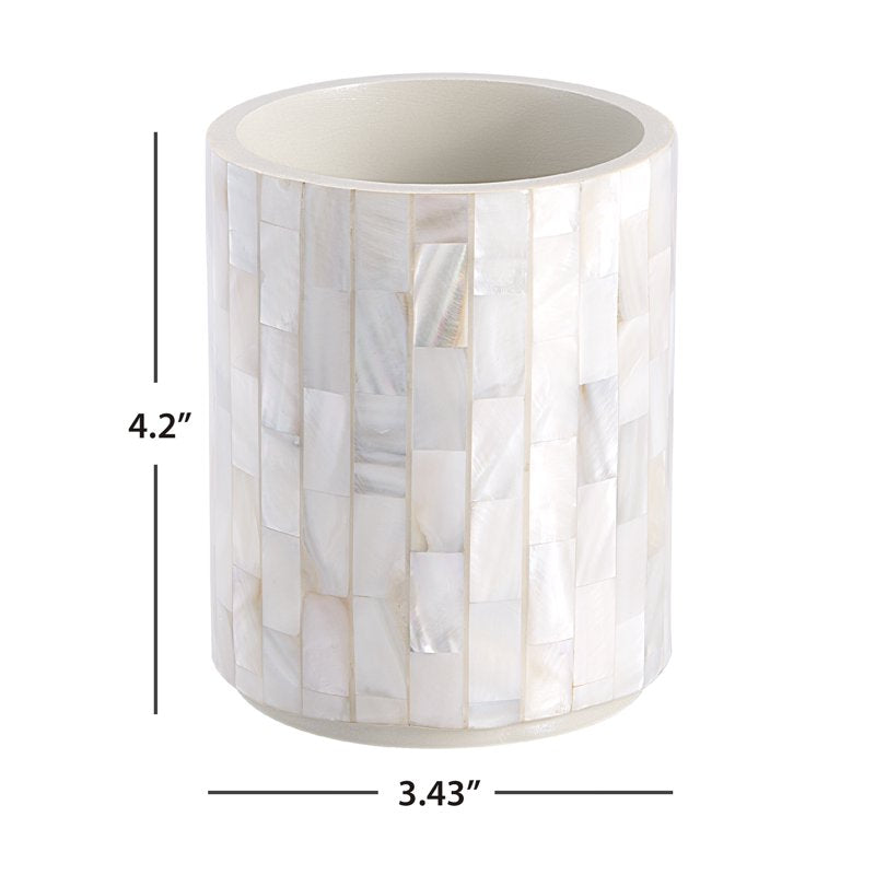 Pearlescent Bathroom Toothbrush Holder - Resin with Mother of Pearl Finish