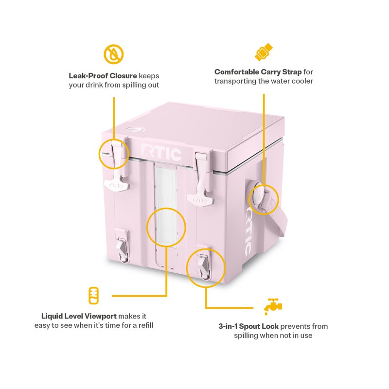 3 Gallon Hard-Sided Water Cooler - Pale Pink