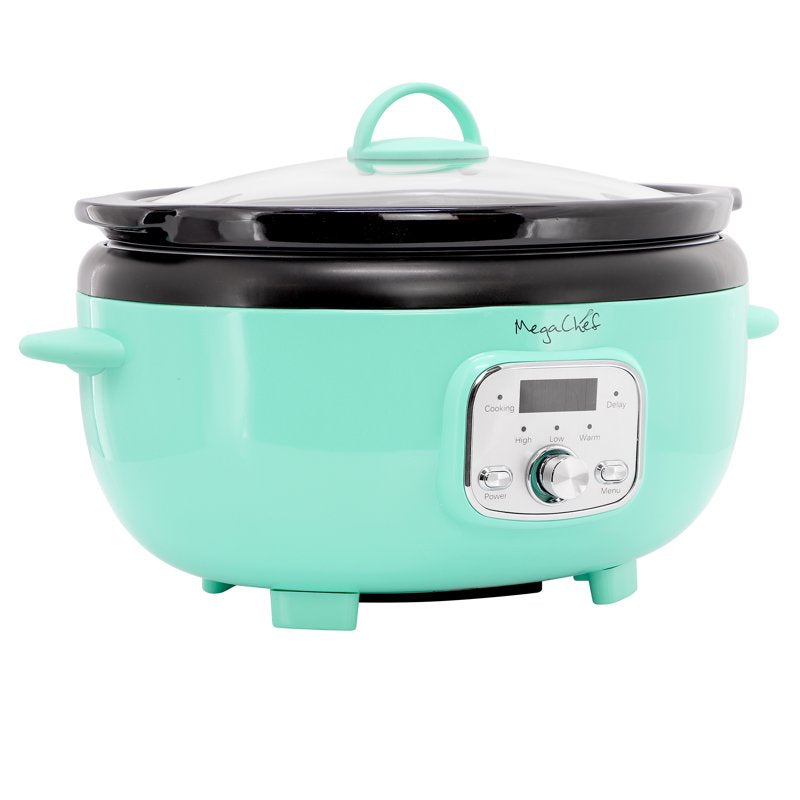 6.5 Quart Oval Electric Slow Cooker with Digital Panel & Removable Ceramic Pot