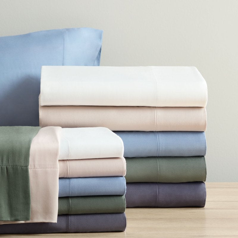 Allswell Silky Blue Illusion Rayon Bamboo Full Bed Sheet Set - 4 Pieces