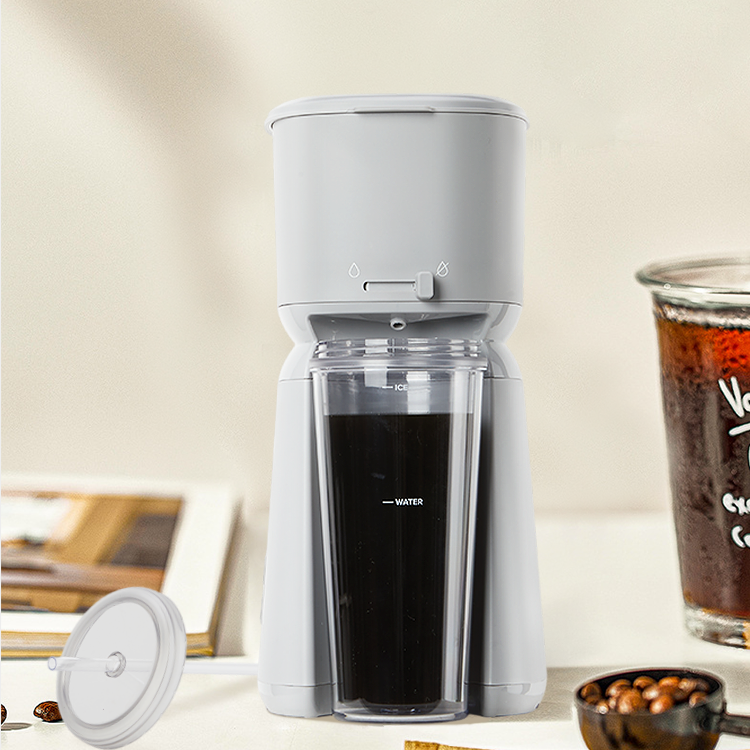 Single Serve Iced and Hot Coffee Maker with Travel Tumbler - Soft Silver