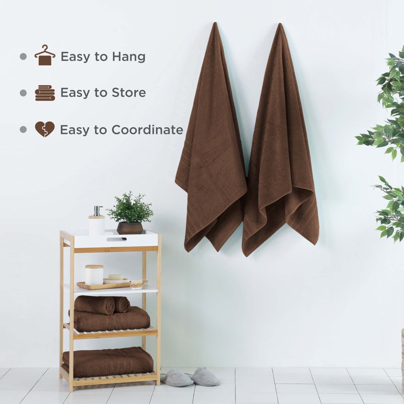 Martex 2-Pack Oversized Cotton Bath Sheets - Chocolate, 33x65 Inches