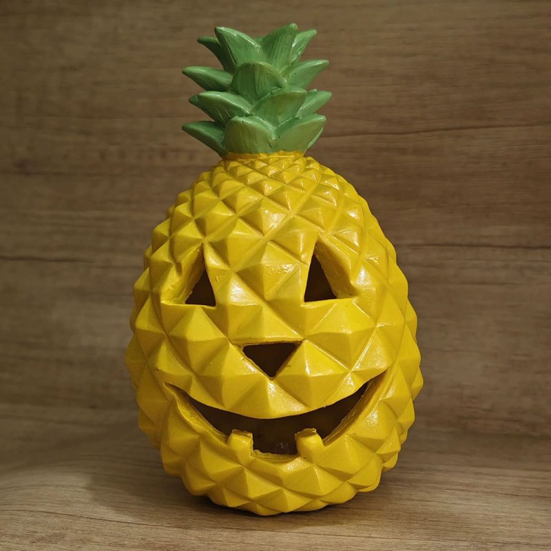 Halloween Pineapple Pumpkin Lantern - Indoor Outdoor Shatterproof Decor - Variation #368A