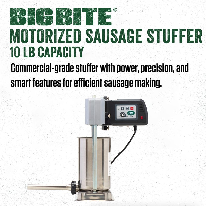 10 lb Vertical Motorized Sausage Stuffer - Stainless Steel Heavy-Duty