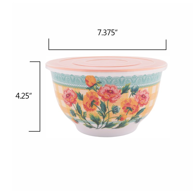 Brilliant Blooms Melamine 10-Piece Mixing Bowl Set with Lids