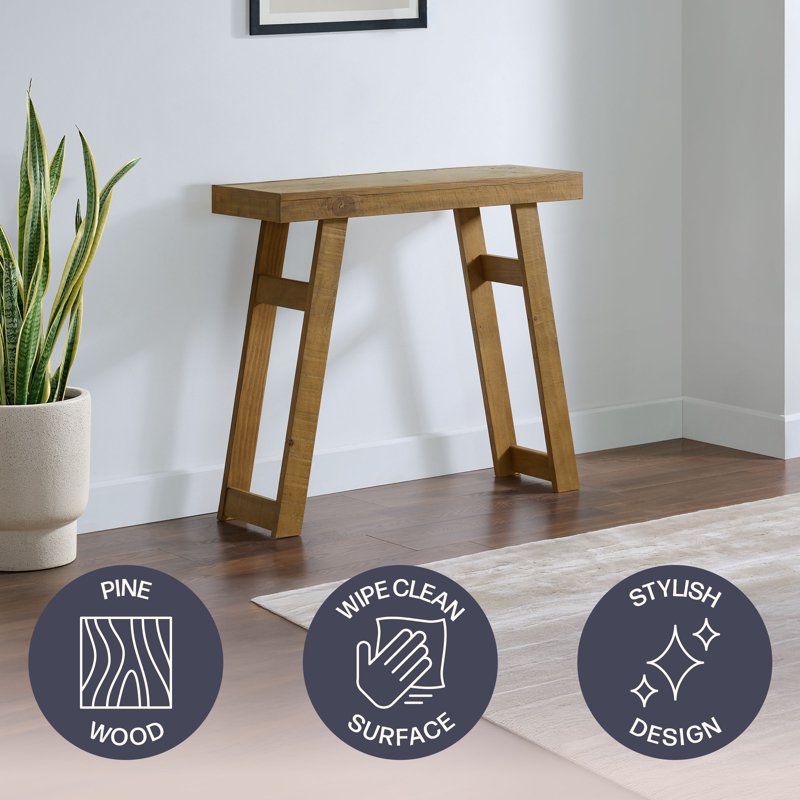 36-Inch Solid Wood Console Table for Entryway - Narrow Design
