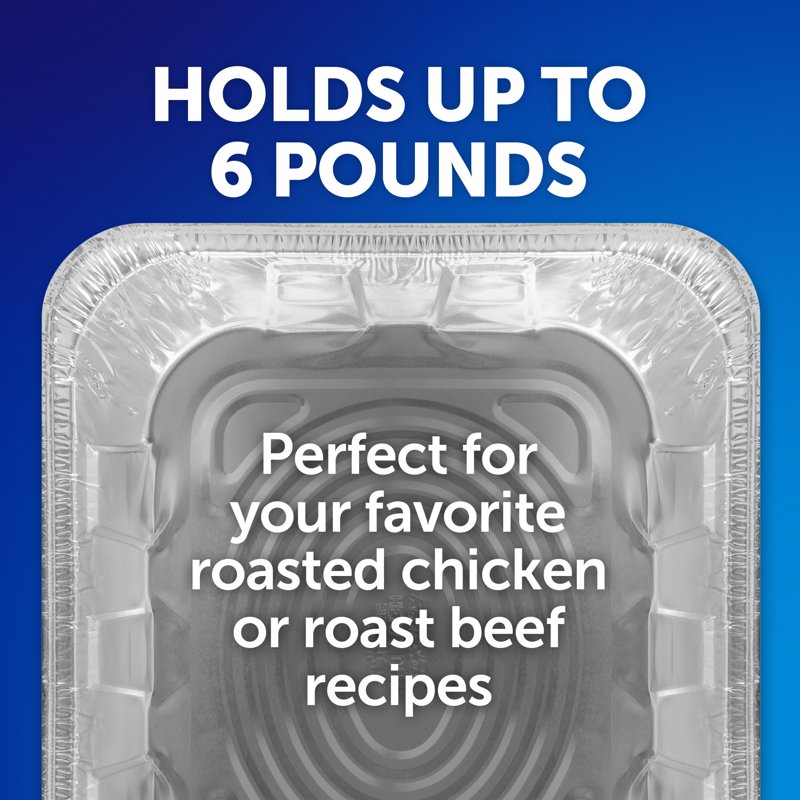 Disposable Roasting Pans with Lids - 2 Count, 6 Pound Capacity
