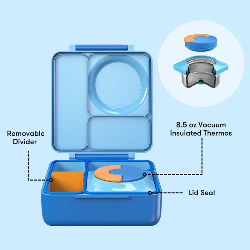 Insulated Bento Box for Kids - Leakproof Lunch Box - Blue