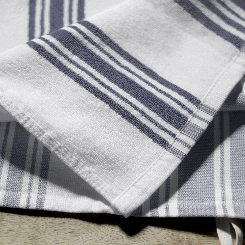 Oversized Kitchen Towels - 2 Pack, Washed Indigo & White