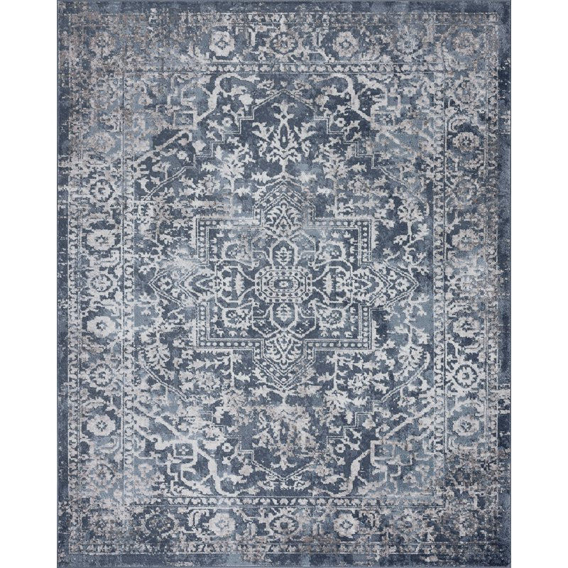 Traditional Persian Area Rug 5'3 x 7'3 Blue - Geometric Indoor Rug for Living Room