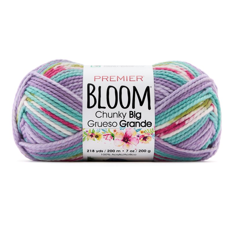 (2 Pack) Premier Yarns Bloom Chunky Big Yarn - Wildflower Bulky Acrylic for Knitting & Crocheting