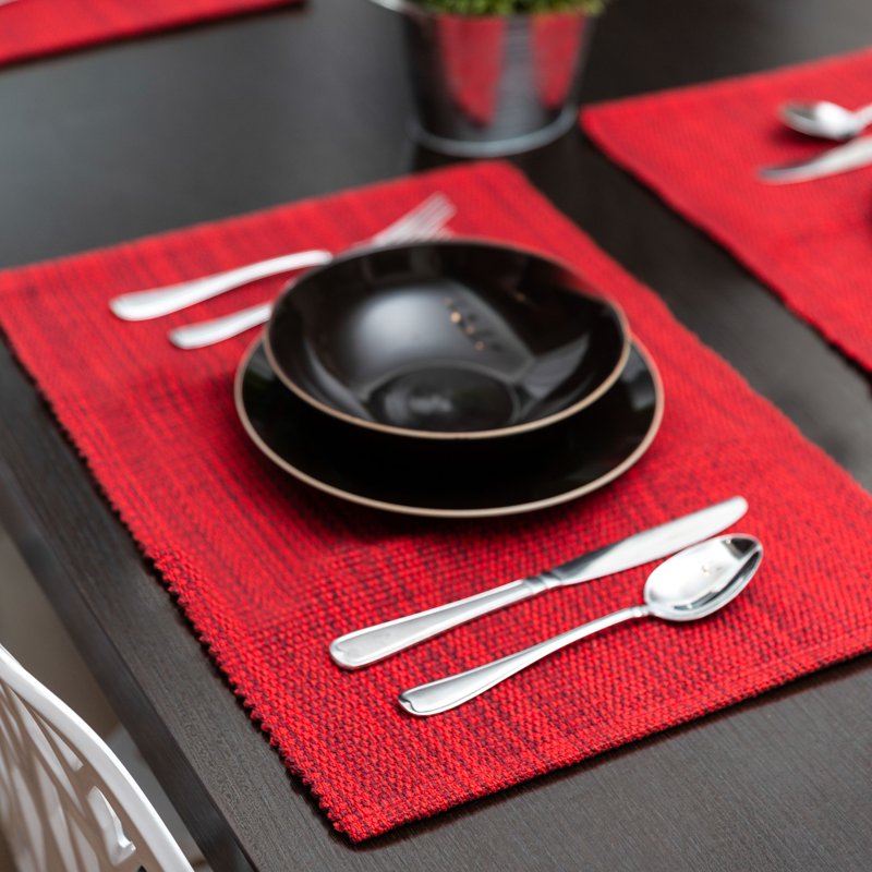 Casual Classic Cotton Placemats - Red (Set of 4)