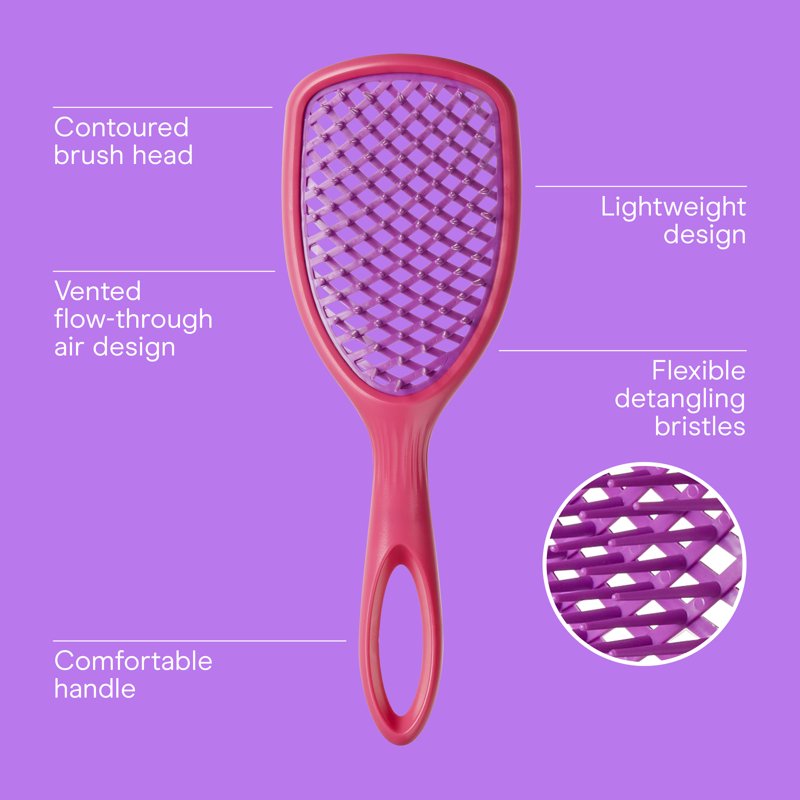 Vented Paddle Hair Brush - Gentle Detangler for All Hair Types