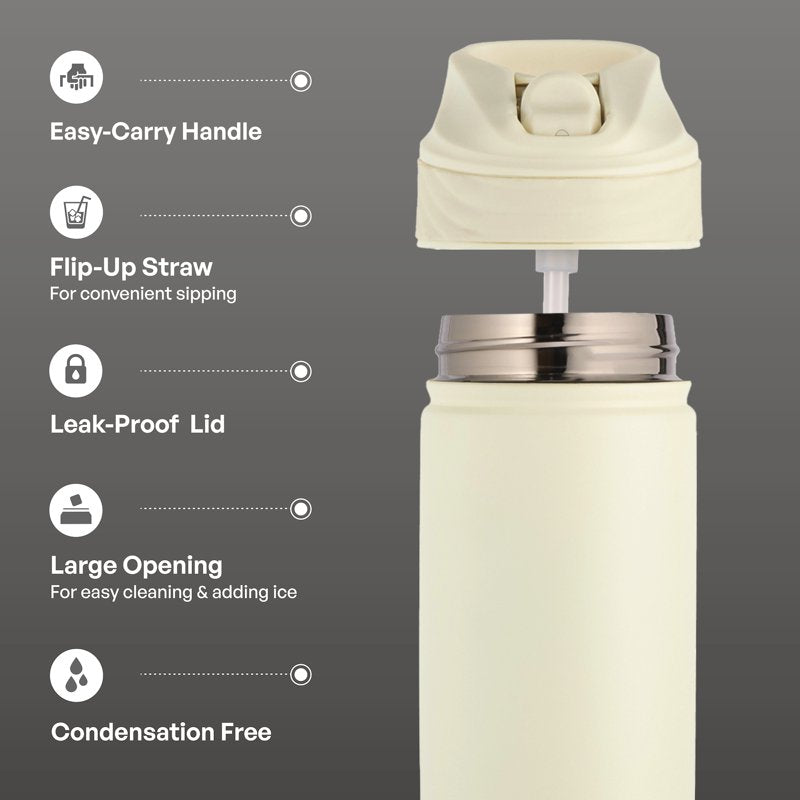 26oz Stainless Steel Ranger Water Bottle with Easy Sip Straw - Cream