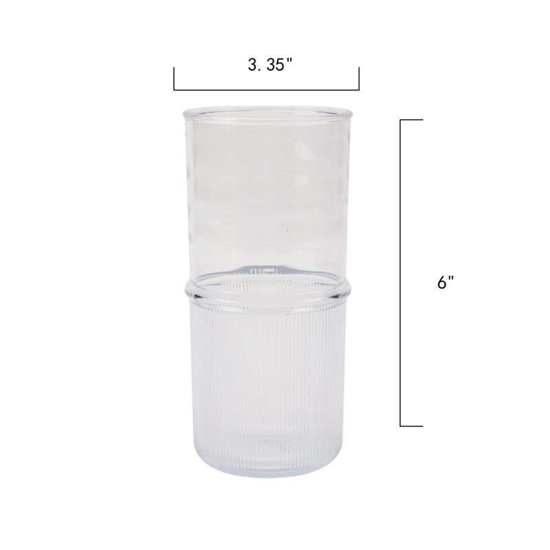 Clear Ribbed Tritan Tumbler - 21 oz, Dishwasher Safe