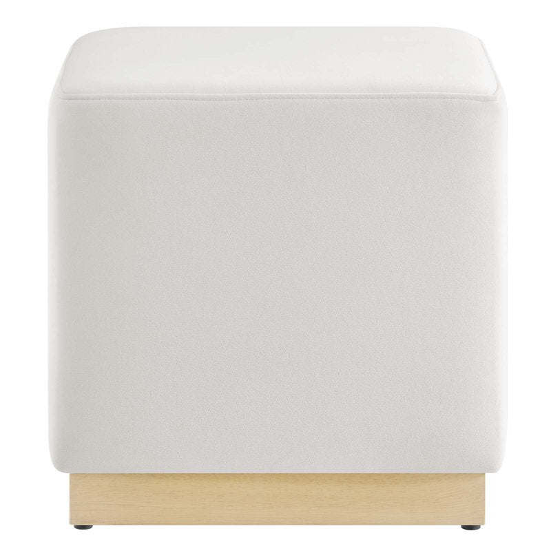 17" Square Performance Velvet Upholstered Ottoman - Multiple Colors