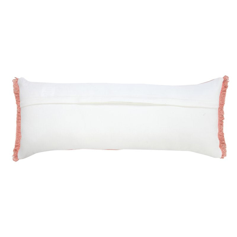 Ox Bay Rose Pink Solid Fringe Stonewash Lumbar Throw Pillow - 14x36 Inches Variation of THIS listing