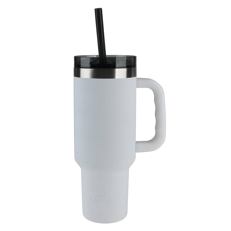 40 oz Stainless Steel Insulated Tumbler with Handle - White