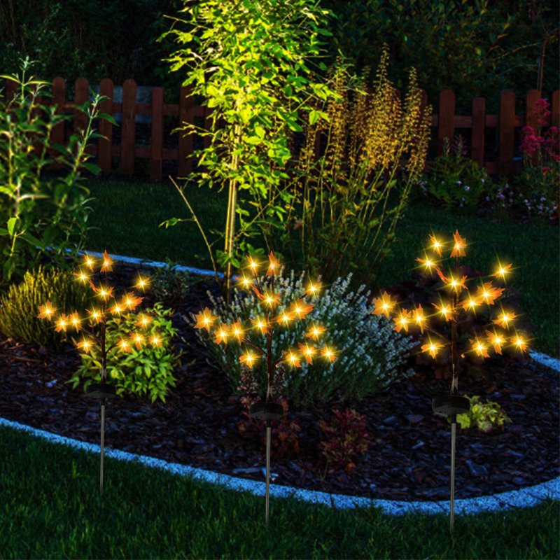 Outdoor Solar Maple Tree Light with Simulation Maple Leaves - Garden Ambient Lighting V