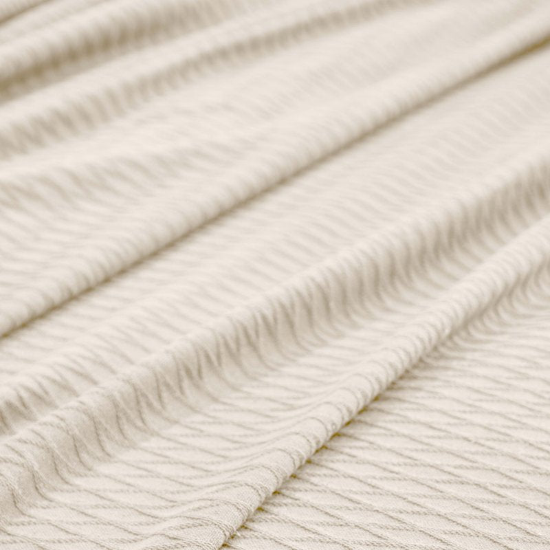 All-Season Cotton Bed Blanket - Full/Queen Ivory Diamond Weave