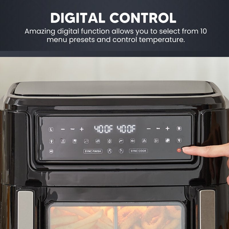 10.5L Dual Zone Digital Air Fryer - Large Capacity Family Oven