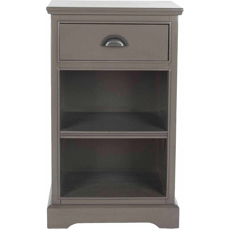Solid Pine One Drawer Side Table with Two Shelves - Multiple Colors