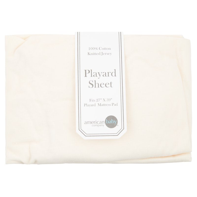 Beige Fitted Pack and Play Sheet 27x39 Inch 100% Cotton Jersey Baby Crib Mattress Cover