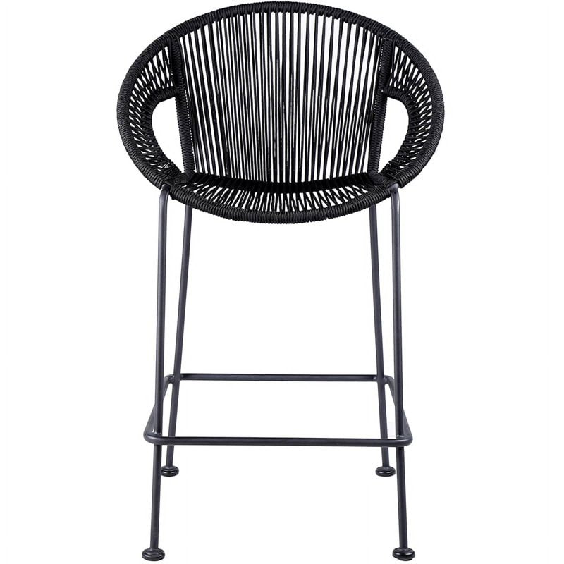 26" Acapulco Indoor Outdoor Steel Bar Stool with Black Rope