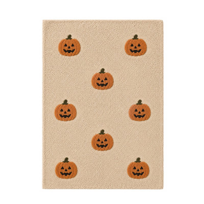 Halloween Door Mat Pumpkin Bat Pattern Entryway Doormat - Non-Slip Indoor Outdoor Welcome Rug - Variation #1A