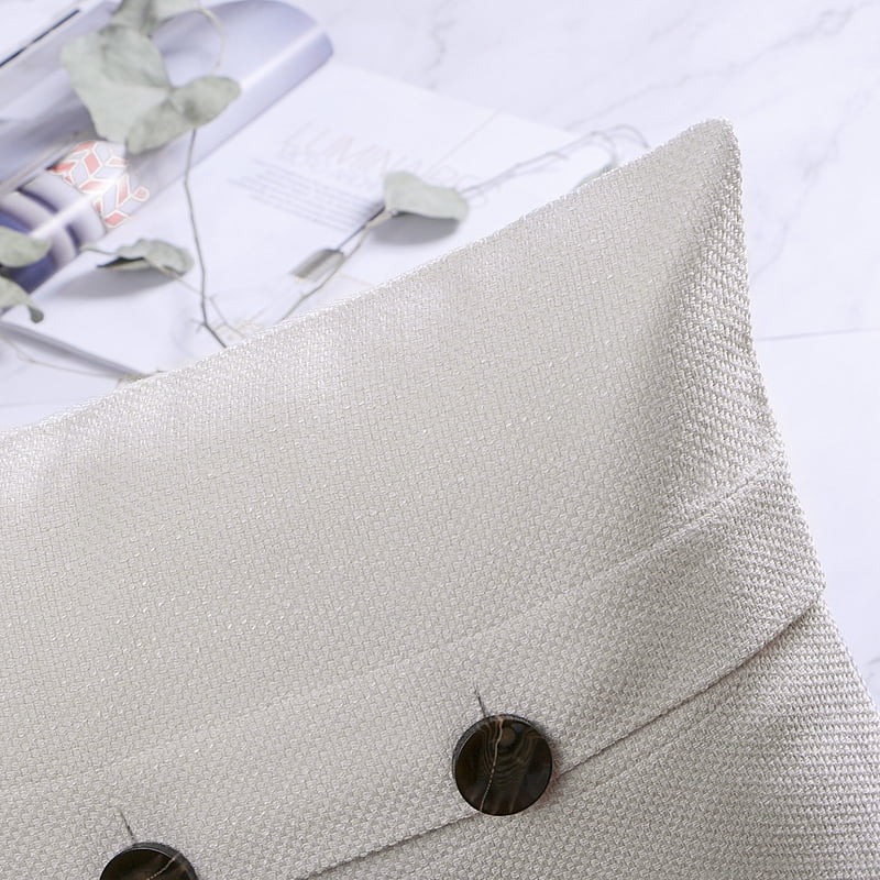 Farmhouse Series Triple Button Decorative Throw Pillow - 18 x 18 Inches, Off-White, 2 Pack - Variation of 3Button-Offwhite