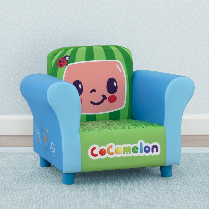 Cozy Kids Upholstered Chair - Blue/Green CoComelon Design