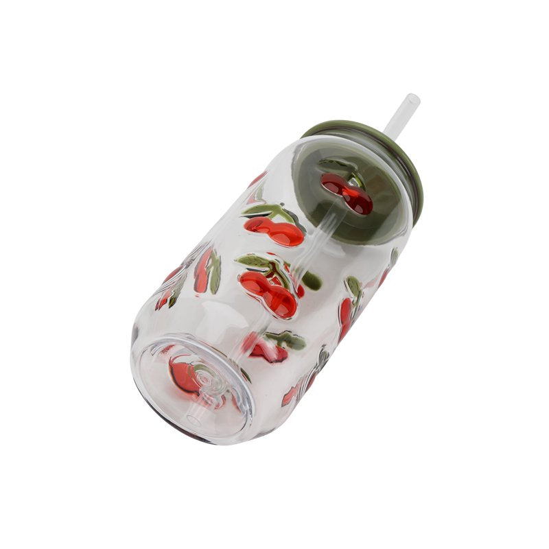 18oz Cherry Can Sipper Tumbler with Straw Set - 4-Piece