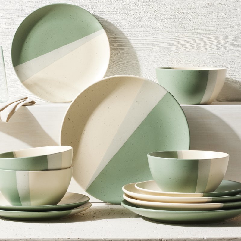 Sage Hayes Stoneware 12 Piece Dinnerware Set - Service for 4