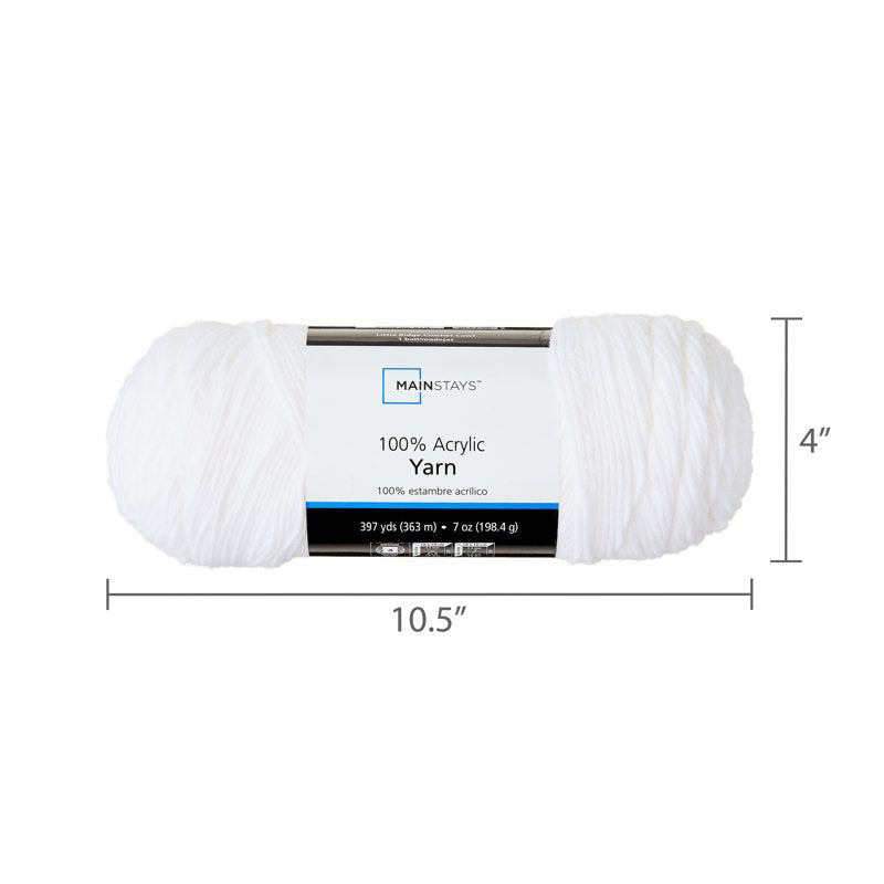 White Acrylic Yarn Medium 4 Weight - 7 oz, 397 Yards for Knitting & Crochet - Variation of THIS listing