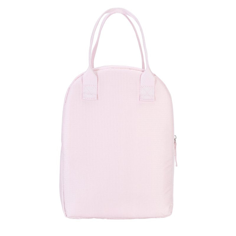 Reusable Polyester Lunch Bag with Zippered Pocket - Pink Blush