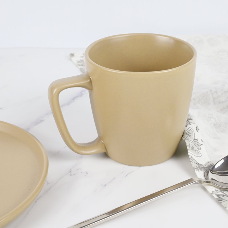14 oz Matte Brown Ceramic Mug - Solid Stoneware
