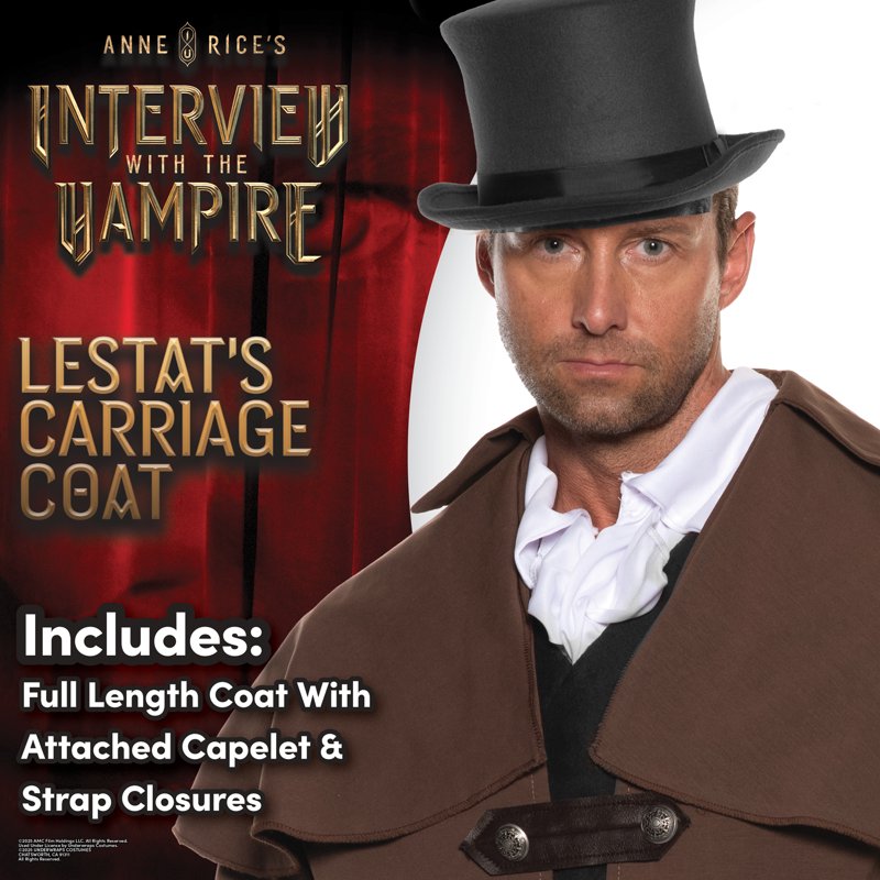 Men's Victorian Carriage Coat - Renaissance Steampunk Costume, One Size 42-44