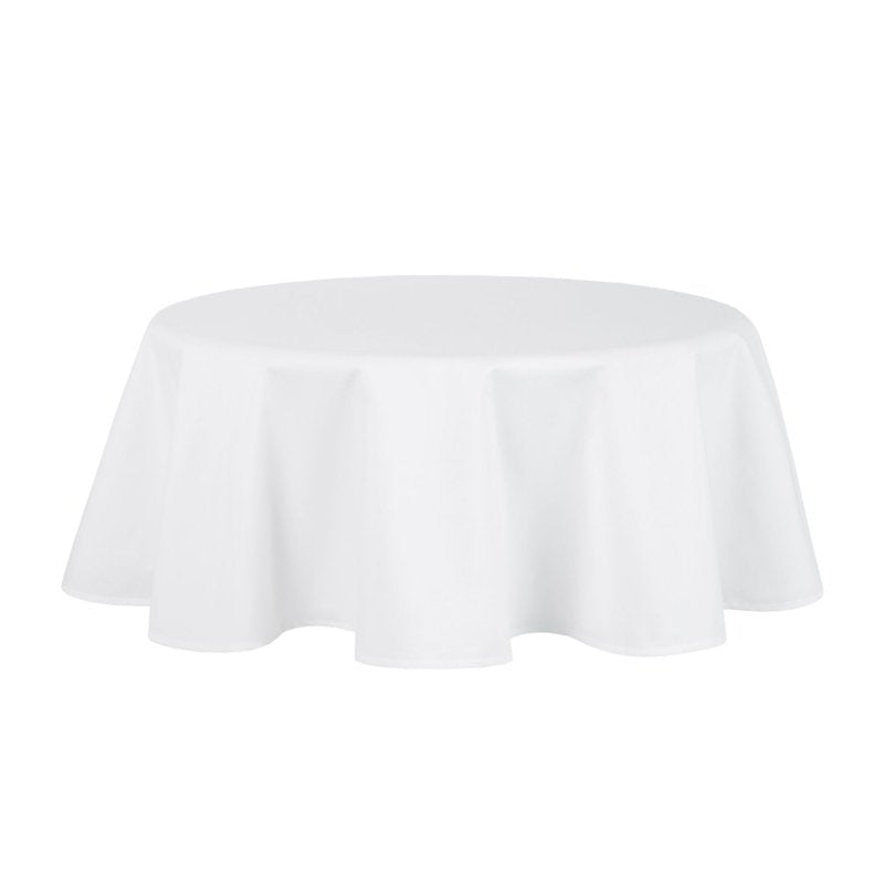 70" Round Fabric Tablecloth - White - Elegant Dining Decor