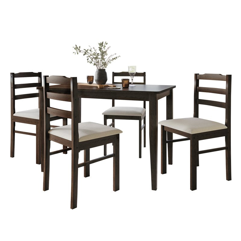Classic 5-Piece Wood Dining Table Set - HK Wenge