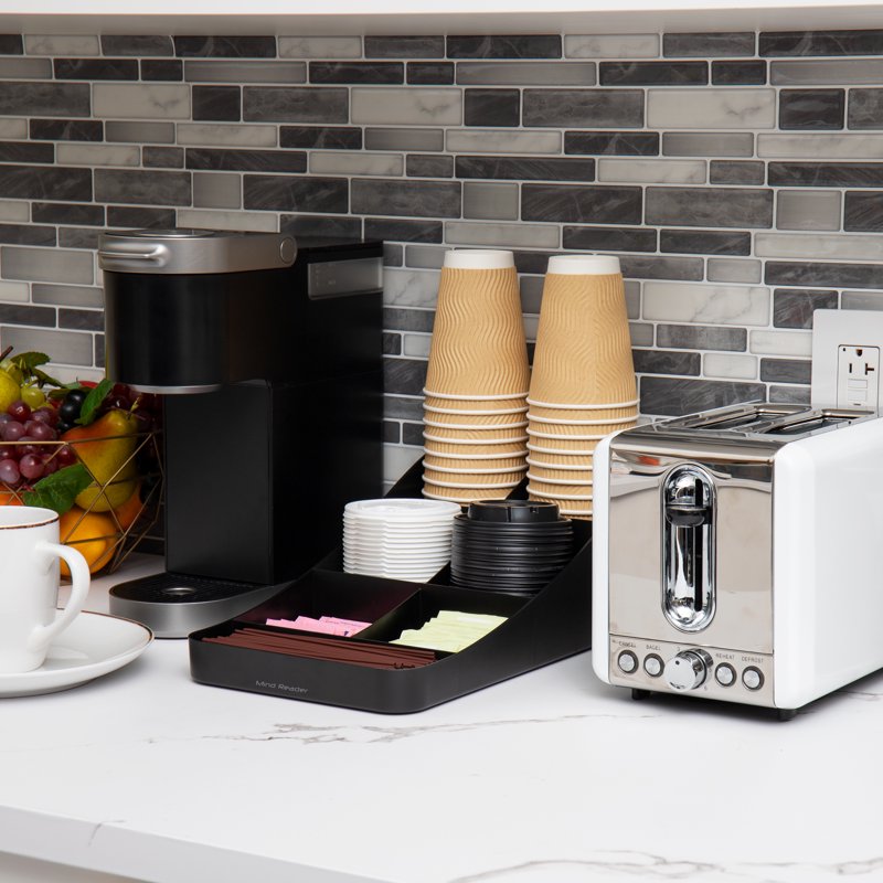 Coffee Condiment Organizer - 2-Pack, Black - Multi-Use Station