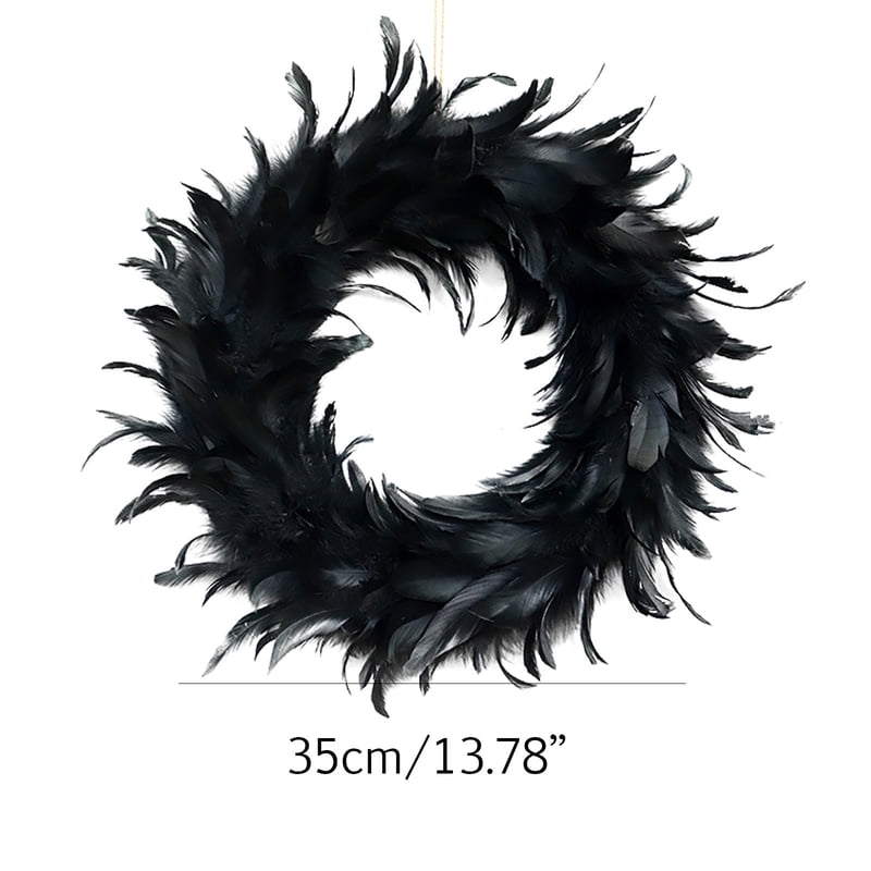 Halloween Wreath for Front Door K-9 Black Halloween Door Decor for Home Porch & Wall