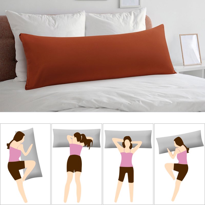Microfiber Body Pillow Cover 20x54 Inches - Orange Solid Bedding