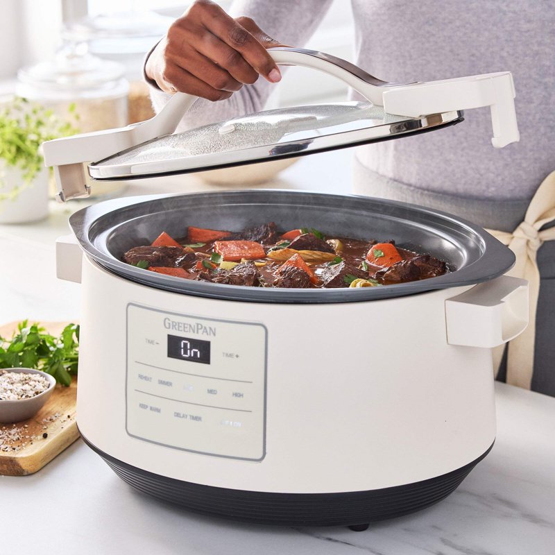 8 Quart Locking Lid Slow Cooker - Family Size, Cream
