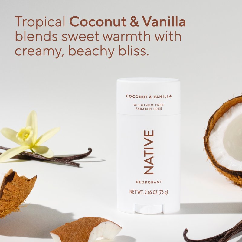 Aluminum-Free Coconut & Vanilla Deodorant for Men and Women - 2.65 oz